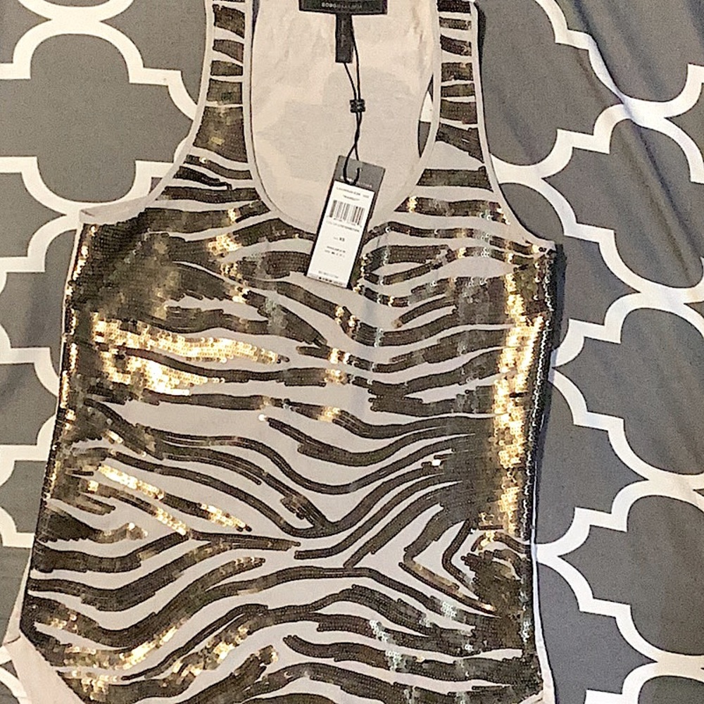 BCBG LIGHTSTONE SEQUENCE TANK TOP BCBGMAXAZRIA
